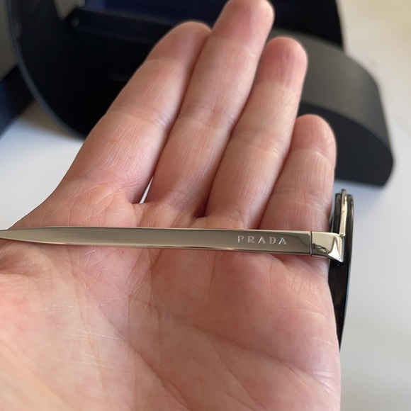 **NIB** Prada sunglasses Black w silver hardware - Picture 6 of 9
